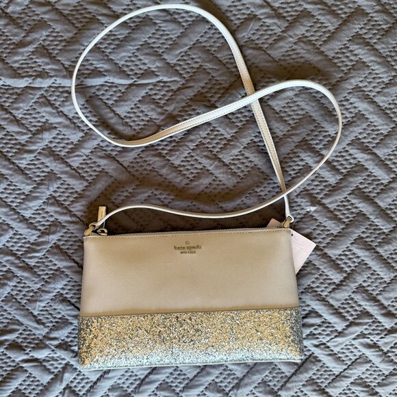 Kate Spade Gray and Silver Flash Glitter Crossbody Purse - Picture 2 of 5